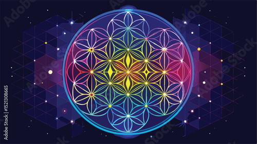 light healing on black background