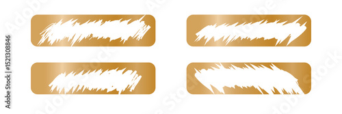 Set of golden scratch card surfaces with scraped textures isolated on white background. Collection of lotto winner, money prize, sale coupon, jackpot scratch cards Vector illustration.v