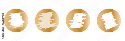 Set of golden scratch card surfaces with scraped textures isolated on white background. Collection of lotto winner, money prize, sale coupon, jackpot scratch cards Vector illustration.v