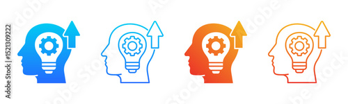 Skill Development icon sheet multiple style collection