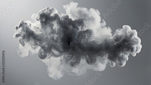 Abstract grayscale cloud swirling smoke design element perfect for background texture or artistic projects