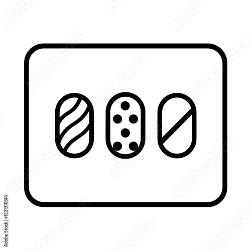 Nail art designs outline icon