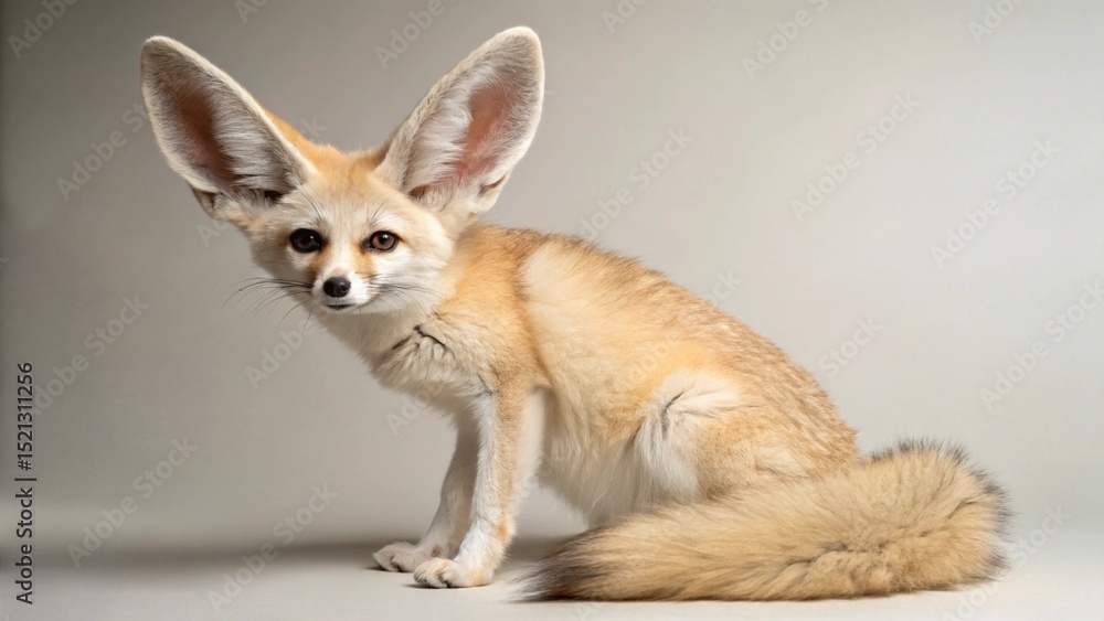 Fototapeta premium Fennec Fox on studio background