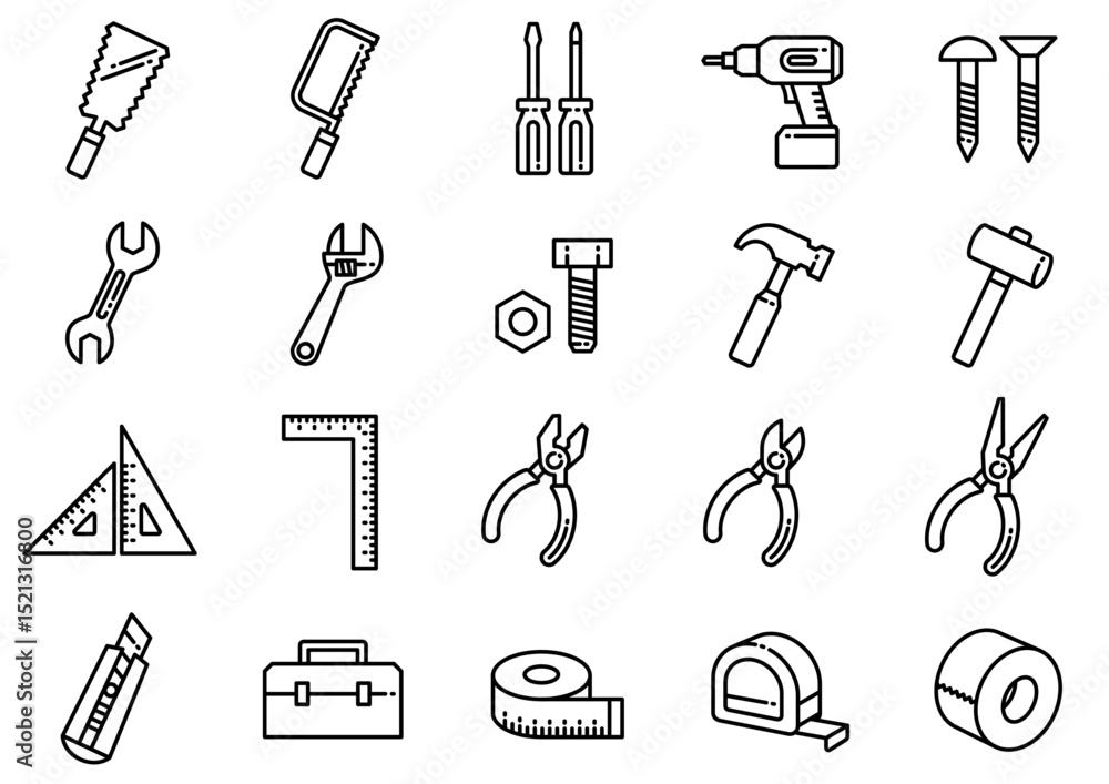 Obraz premium 工具アイコン01 Tool icons