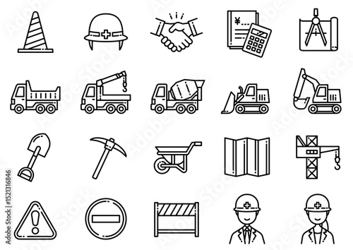 工事アイコン01　Construction icons