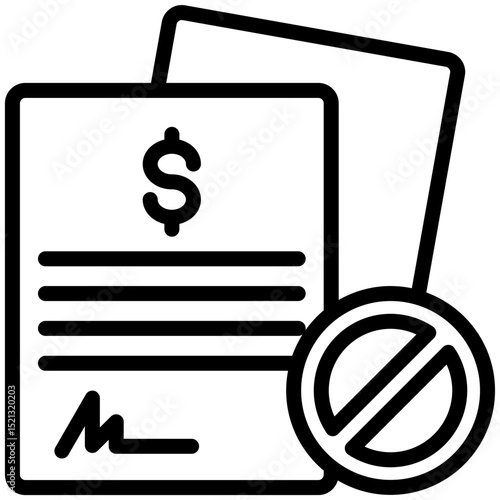 Contract  icon for bankruptcy , website, application, printing, document, poster design, etc