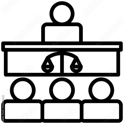 Courtroom  icon for bankruptcy , website, application, printing, document, poster design, etc