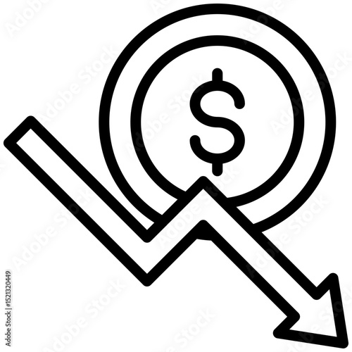 Failure  icon for bankruptcy , website, application, printing, document, poster design, etc