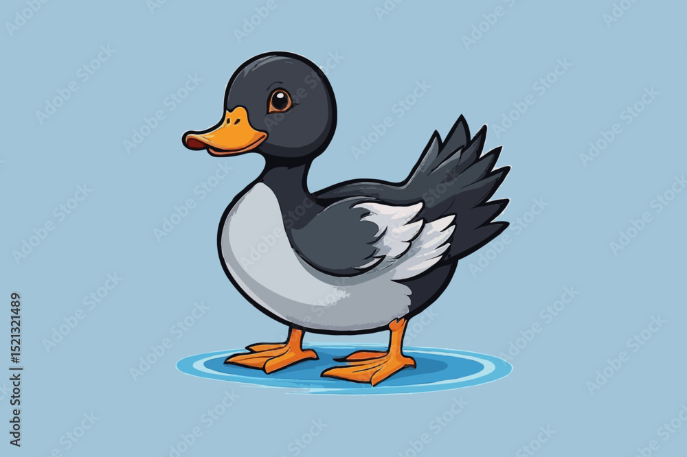 Fototapeta premium Charming Little Duck Illustration