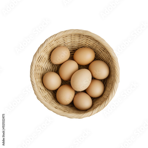 Wallpaper Mural Brown eggs in a woven basket a simple image of fresh eggs Torontodigital.ca