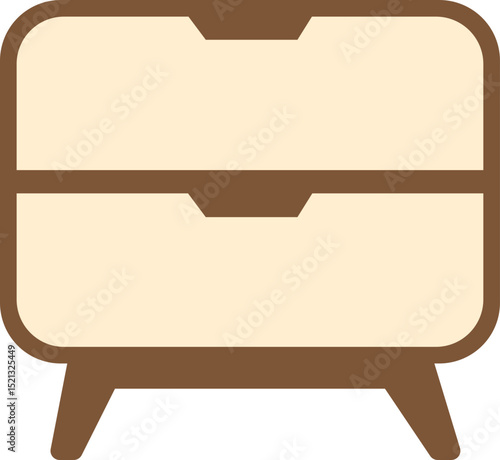 wooden nightstand illustration