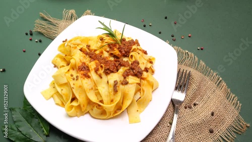 Piatto con pappardelle al ragù di Cinghiale