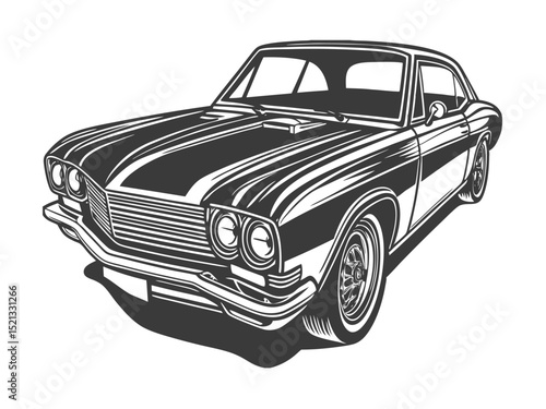 Classic Car Outline Silhouette, Vintage Cars