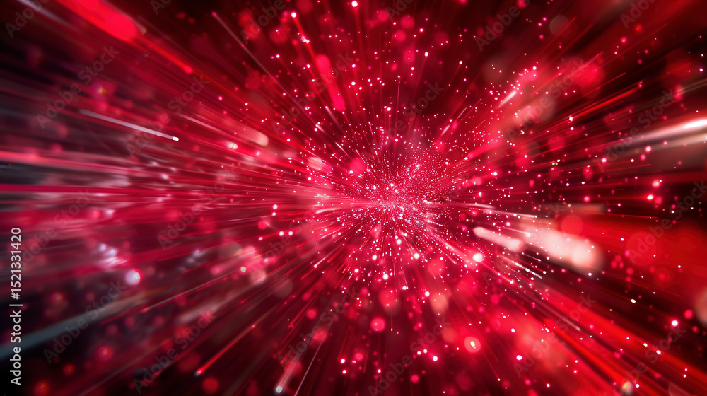 Naklejka premium 赤い光の粒子とスピード感ある背景