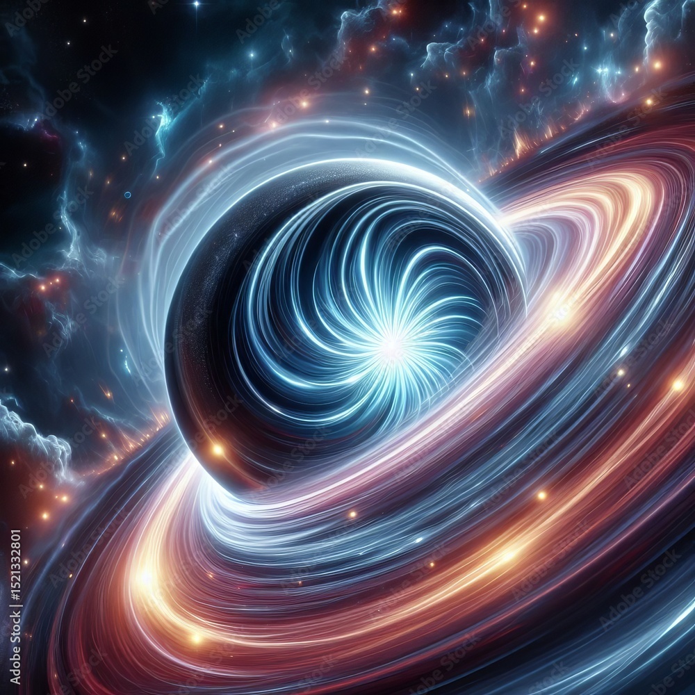 Obraz premium gravitational lensing effect – Light bending