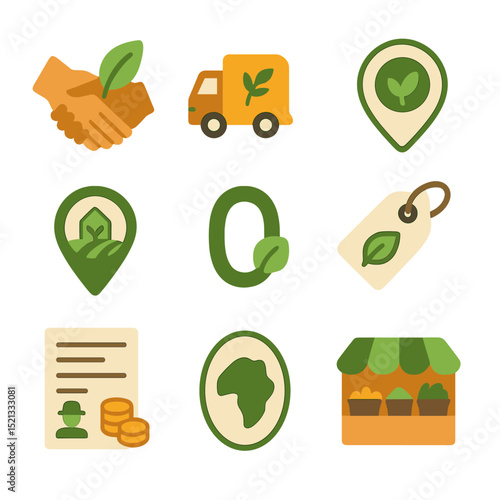 Sustainable Food Icons. Flat icon set of hair product application: mousse bottle, styling wax jar, pomade tin,