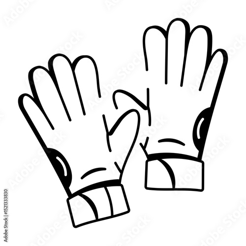 A sketchy style icon of garden gloves
