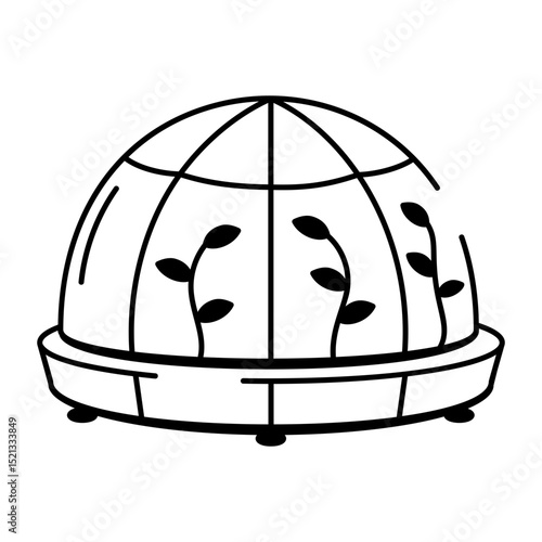 A hand drawn style icon of plant dome
