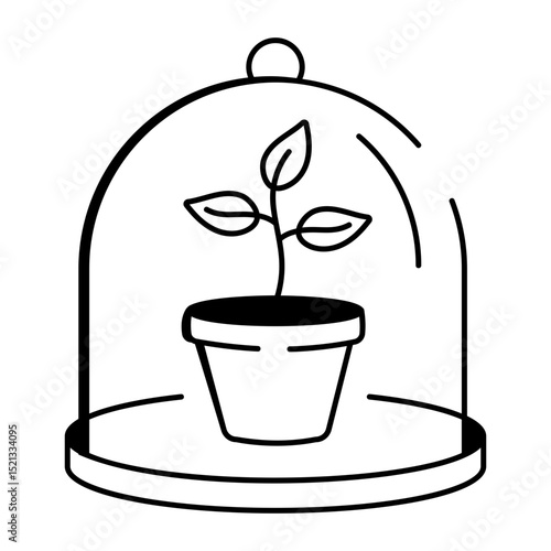 A sketchy style icon of plant cloche
