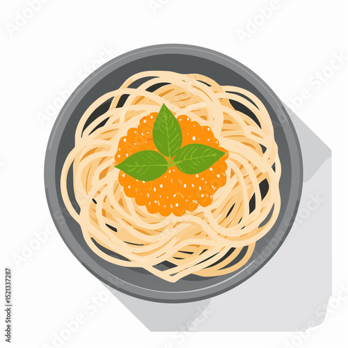 たらこスパゲッティのベクターイラスト