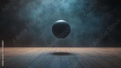 Dark studio backdrop highlighting a single floating object controlled by telekinesis 