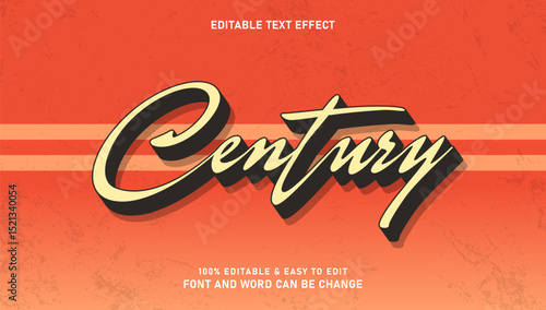 Editable century text effect