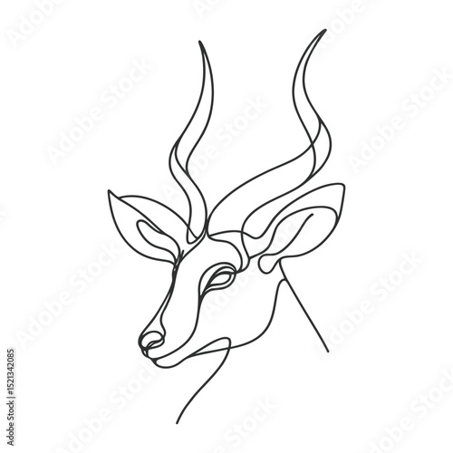 Papier peint Antelope head minimalist drawing