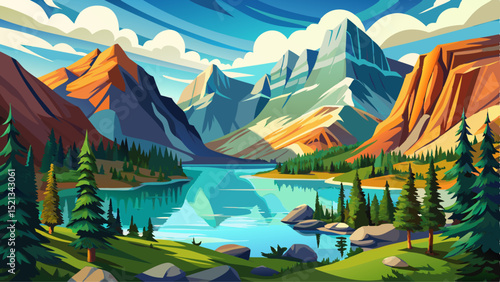 View of West Tensleep Lake in Wyoming  Very beautiful