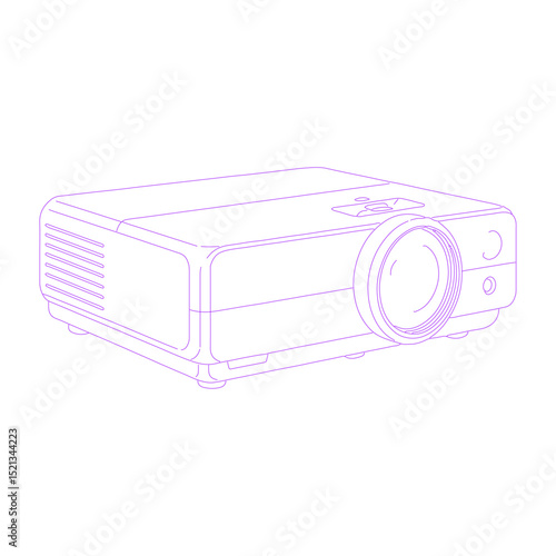 projector isolated lineart illustration