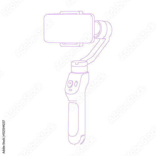 smartphone gimbal isolated lineart illustration
