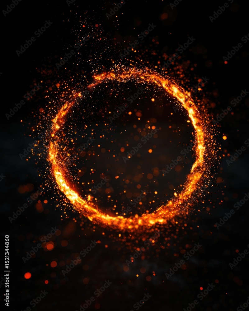 Fiery Ring of Embers Abstract Fire Circle Fiery Ring of Embers Abstract Fire Circle