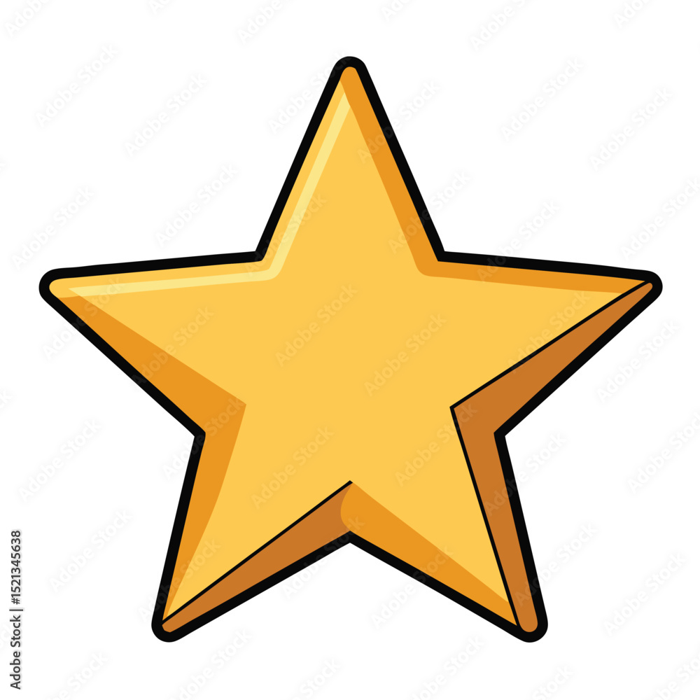 Fototapeta premium A five-pointed solid star, symbolizing favorite, rating, quality, success, and special recognition.