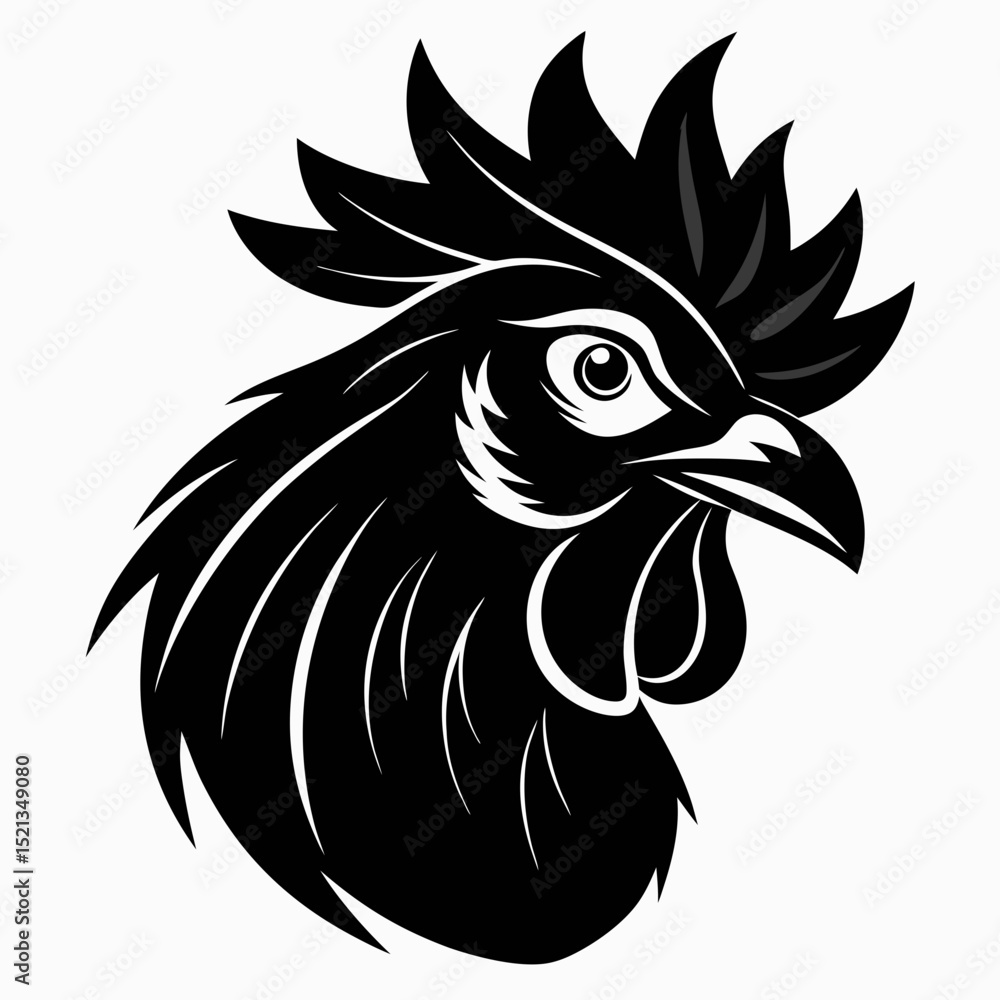 Obraz premium rooster vector illustration Vector icon illustration silhouette Graphics design image white background