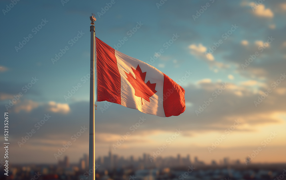 Fototapeta premium canada, canada flag, Ottawa, flag, freedom, waving, National flag, pride, pole, national, patriotism, sky, patriotic, symbol, wind, maple leaf, flying, flagpole, nation, banner, flags, country
