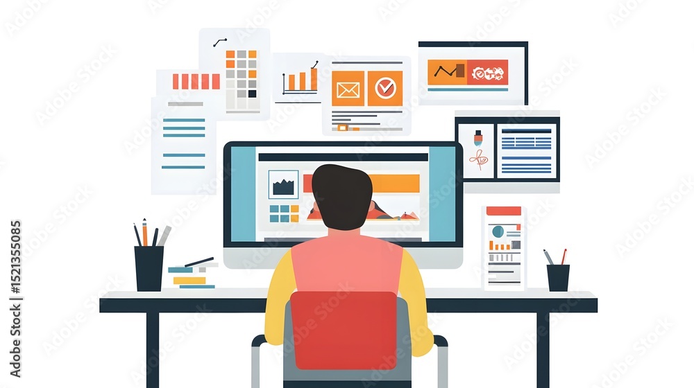 A professional working with data on a computer, analyzing charts and graphs for business growth and strategy development. A professional working with data on a computer, analyzing charts and graphs for business growth and strategy development.
