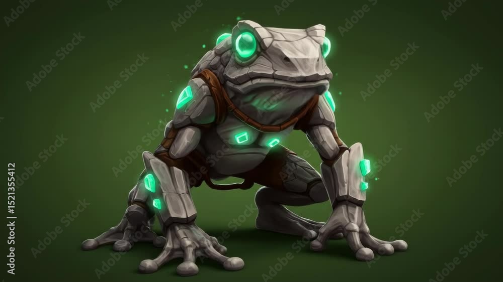 Futuristic Robotic Frog with Glowing Circuitry and Armor Futuristic Robotic Frog with Glowing Circuitry and Armor