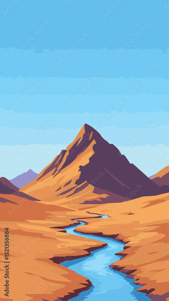 Naklejka premium Rocky Mountain Peak – Clear Blue Day Outdoors 