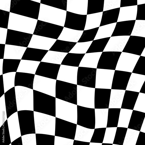 歪みチェッカー柄の背景イラスト