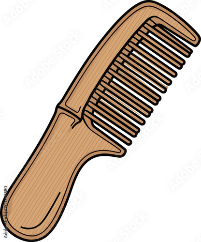 Wooden Hair Comb Illustration
