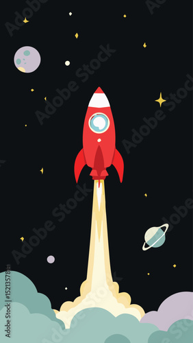 Rocket Launch – Space Exploration Takeoff Scene
