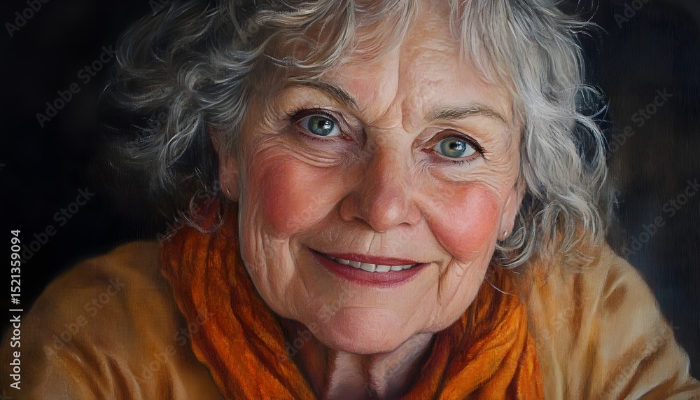 Portrait of a smiling senior woman with expressive eyes. Portrait of a smiling senior woman with expressive eyes.