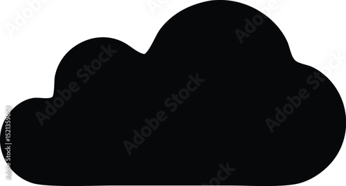 Simple black cloud icon, perfect for weather or technology applications.