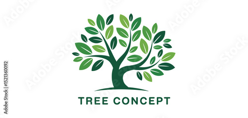Simple Green Tree Logo Design Concept for Nature