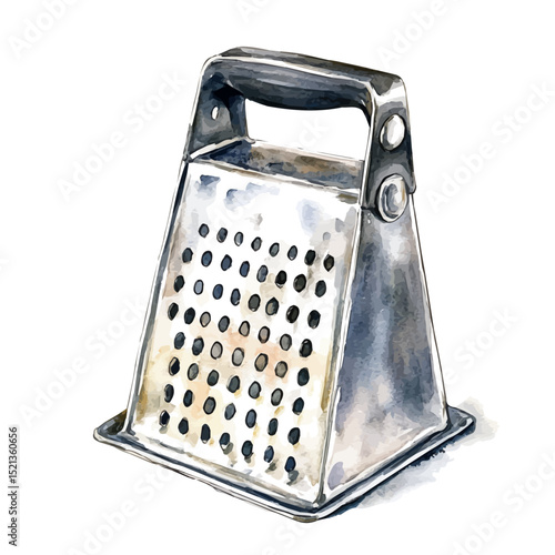 Grater, watercolor drawing vector, high quality, isolated on a white background.
