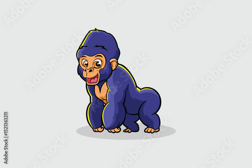 Cute Gorilla cartoon character design mascot vector image template