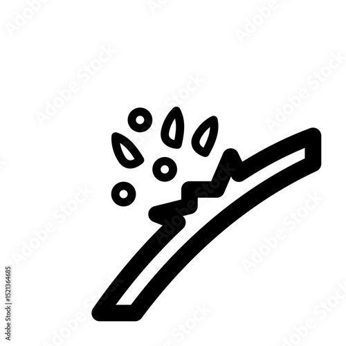 Drawing of Plant Seeds Falling From a Broken Stem