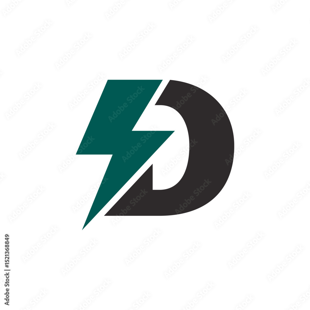 Initial D letter logo design. Letter D logo. Initial D letter logo design. Letter D logo.