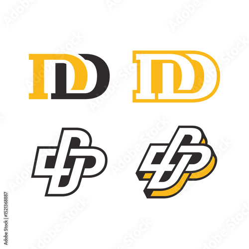 Set of Initial D letter logo design. Letter D logo Collection.