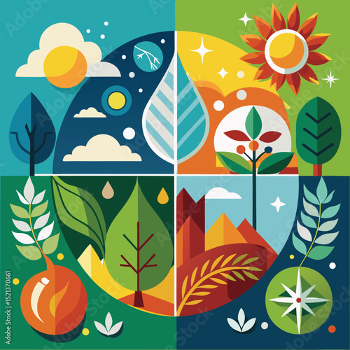 stylized representation of the four seasons