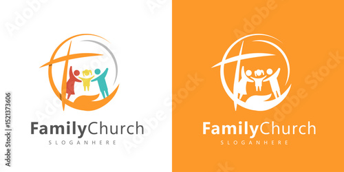 Family Church Logo Design Faith, Family, Unity, Love, Hope
